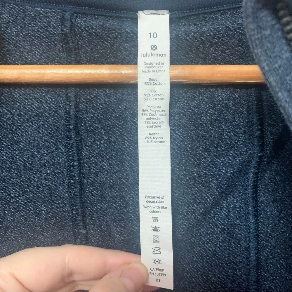 Lululemon Huddle & Hustle Hoodie Heathered Speckled Jet Blue Size 10 W3BNOS